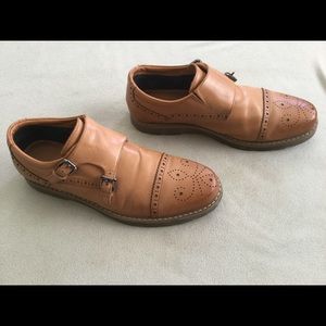 Tan Monks leather mens shoes size 10